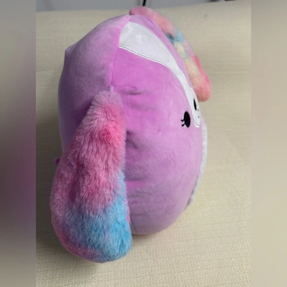 Squishmallows Pink and Multicolor Dog Plush
